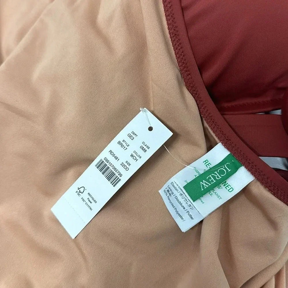 J Crew Swimsuit Bathing Suit One Piece V-Neck Cross Back Red New Plus Size 22 DD - Picture 6 of 7